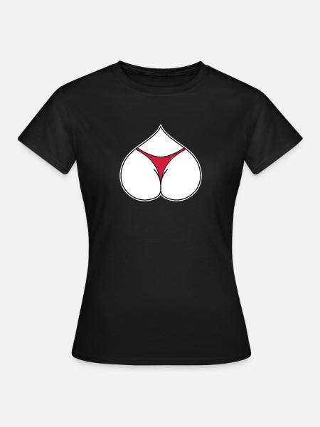 Arsch Herz Liebe - Frauen T-Shirt - Schwarz