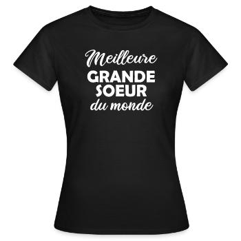 Meilleure Grande Soeur du monde - T-shirt Femme - noir - Devant - AI Model Female 172 dark (172cm)
