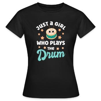 Trommel Trommelspielerin - Frauen T-Shirt - Schwarz - Vorne - AI Model Female 172 dark (172cm)