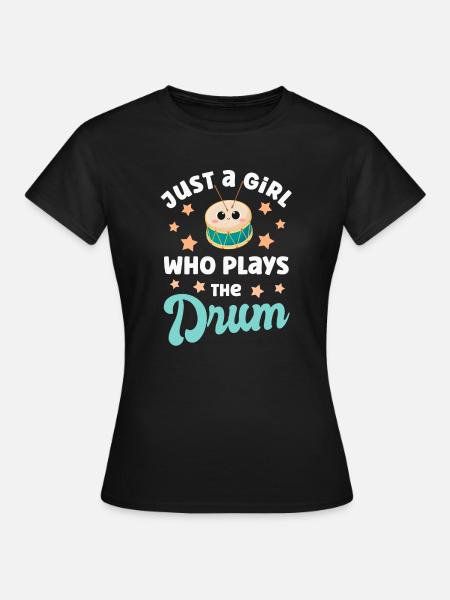Trommel Trommelspielerin - Frauen T-Shirt - Schwarz