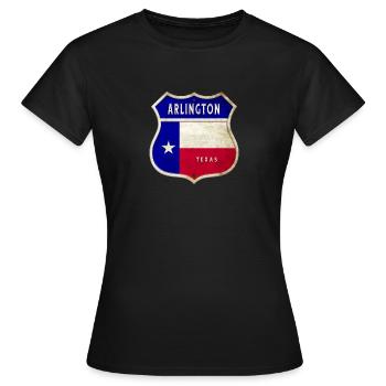 Arlington Texas Wappen Flaggen Design - Frauen T-Shirt - Schwarz - Vorne - AI Model Female 172 dark (172cm)