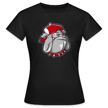 Bulldog Mascotte Street Grunge - T-shirt Femme - noir - Devant - AI Model Female 172 dark (172cm)