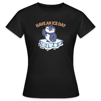 Antarctique Ice Cold Penguin Déclaration Oiseau de mer - T-shirt Femme - noir - Devant - AI Model Female 172 dark (172cm)