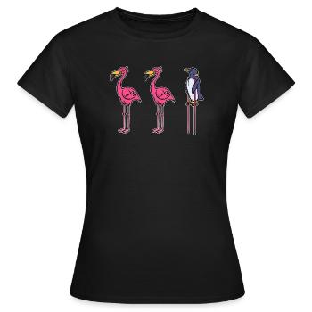 Drôle d’animal Pingouin Oiseau de mer Zoo Oiseau - T-shirt Femme - noir - Devant - AI Model Female 172 dark (172cm)