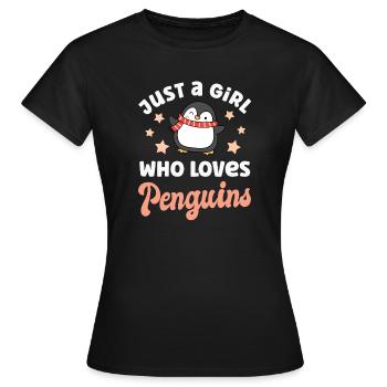 Pingouins Pingouins - T-shirt Femme - noir - Devant - AI Model Female 172 dark (172cm)