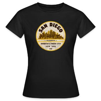 San Diego - T-shirt Femme - noir - Devant - AI Model Female 172 dark (172cm)