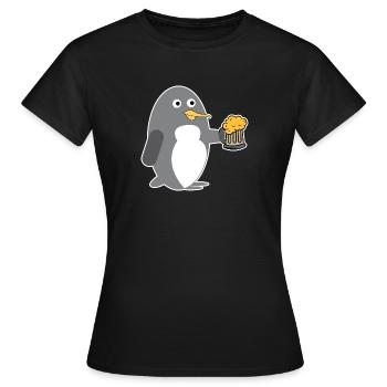 Antarctique Oiseau Pingouin Cool Bière Oiseau de mer - T-shirt Femme - noir - Devant - AI Model Female 172 dark (172cm)