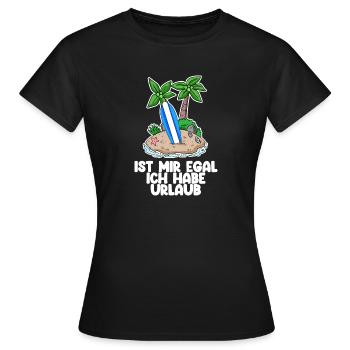 Urlaub - Frauen T-Shirt - Schwarz - Vorne - AI Model Female 172 dark (172cm)