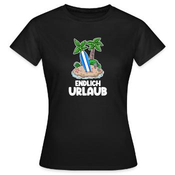 Urlaub - Frauen T-Shirt - Schwarz - Vorne - AI Model Female 172 dark (172cm)