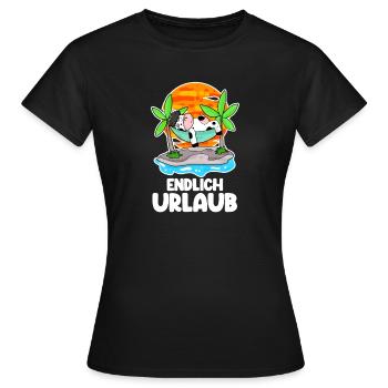Urlaub - Frauen T-Shirt - Schwarz - Vorne - AI Model Female 172 dark (172cm)