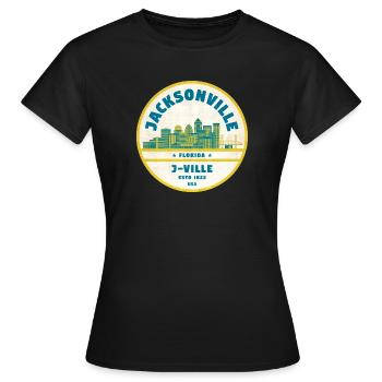 Jacksonville Skyline Crest - Frauen T-Shirt - Schwarz - Vorne - AI Model Female 172 dark (172cm)
