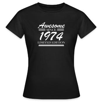 1974 - Né en 1974 - T-shirt Femme - noir - Devant - AI Model Female 172 dark (172cm)