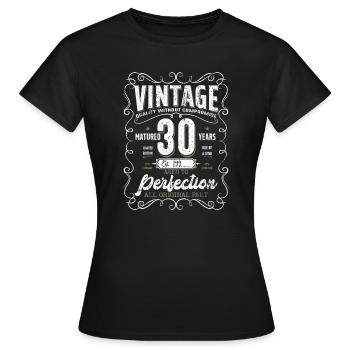 Vintage 30th Anniversary Typography - Women's T-Shirt - black - Front - AI Model Female 172 dark (172cm)
