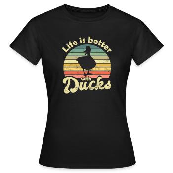 Canards canards - T-shirt Femme - noir - Devant - AI Model Female 172 dark (172cm)