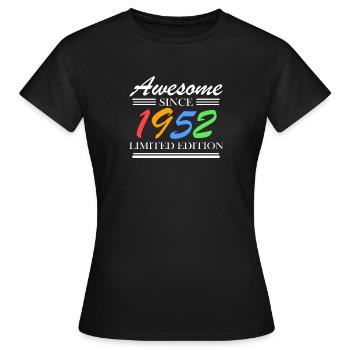 1952 - Born 1952 - Women's T-Shirt - black - Front - AI Model Female 172 dark (172cm)