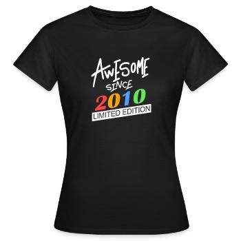 2010 - Né en 2010 - T-shirt Femme - noir - Devant - AI Model Female 172 dark (172cm)