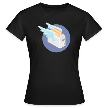 Grille-pain volant - T-shirt Femme - noir - Devant - AI Model Female 172 dark (172cm)