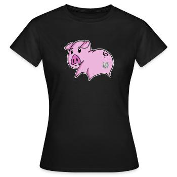Schwein Arsch - Schwein Hintern - Frauen T-Shirt - Schwarz - Vorne - AI Model Female 172 dark (172cm)