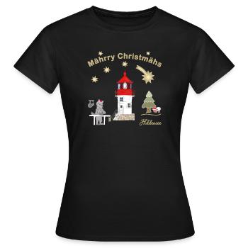 Phare de Noël Gellen sur Hiddensee - T-shirt Femme - noir - Devant - AI Model Female 172 dark (172cm)