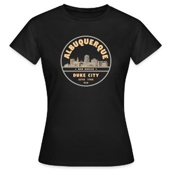 Duke City Skyline Albuquerque - Frauen T-Shirt - Schwarz - Vorne - AI Model Female 172 dark (172cm)