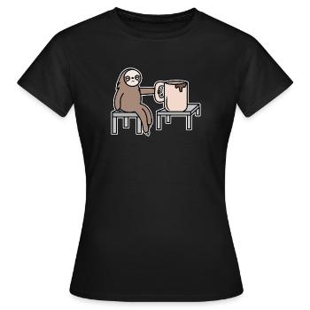 Mammifère lève-tard paresseux Maman paresseux - T-shirt Femme - noir - Devant - AI Model Female 172 dark (172cm)