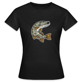 Hecht - Frauen T-Shirt - Schwarz - Vorne - AI Model Female 172 dark (172cm)