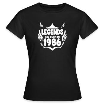 1986 - Born 1986 - Women's T-Shirt - black - Front - AI Model Female 172 dark (172cm)