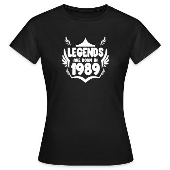 1989 - Jahrgang 1989 - Frauen T-Shirt - Schwarz - Vorne - AI Model Female 172 dark (172cm)