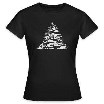 schneebedeckter Christbaum oder Tannenbaum - Frauen T-Shirt - Schwarz - Vorne - AI Model Female 172 dark (172cm)