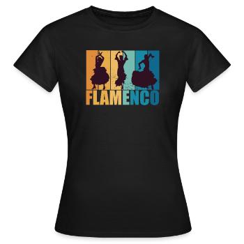 Flamenco Tänzerin Vintage Retro Tanz Geschenk - Frauen T-Shirt - Schwarz - Vorne - AI Model Female 172 dark (172cm)