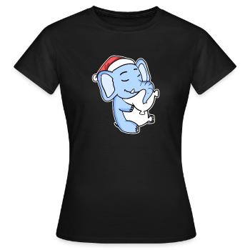 Eléphant Noël Sommeil Sommeil Sommeil Sommeil - T-shirt Femme - noir - Devant - AI Model Female 172 dark (172cm)