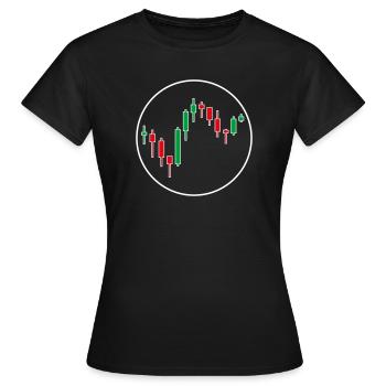Trading Forex Chart Design - Frauen T-Shirt - Schwarz - Vorne - AI Model Female 172 dark (172cm)
