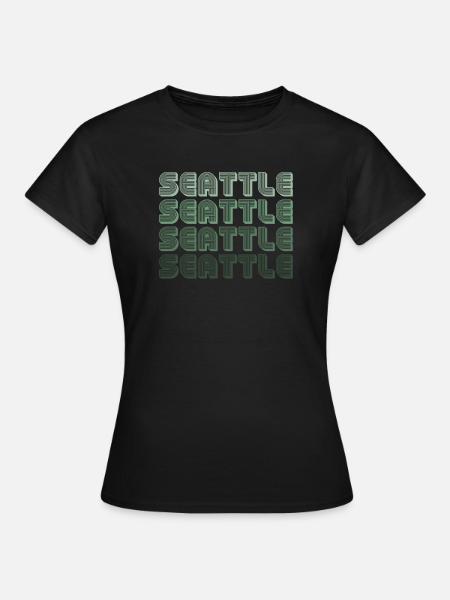 Seattle Retro Blockletters - Frauen T-Shirt - Schwarz
