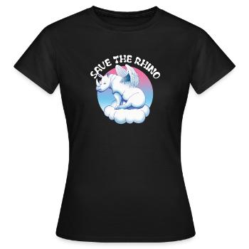 Die Nashörner retten| Nashorn - Frauen T-Shirt - Schwarz - Vorne - AI Model Female 172 dark (172cm)