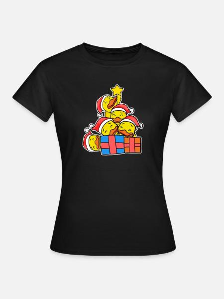 Arbre de Noël Canards canards de Noël - T-shirt Femme - noir