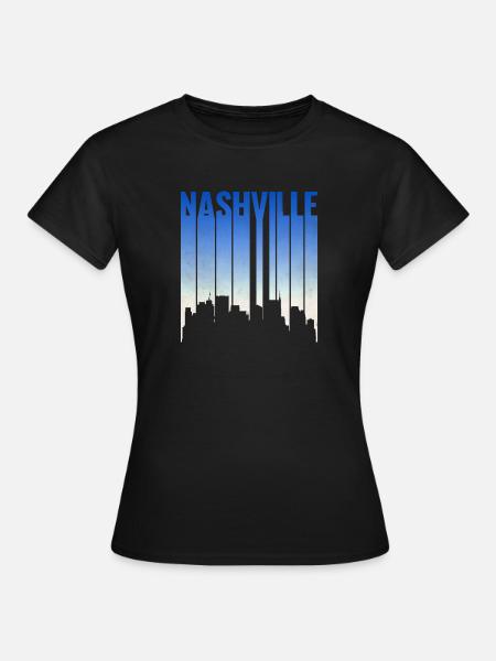 Nashville Skyline Gradient - Frauen T-Shirt - Schwarz