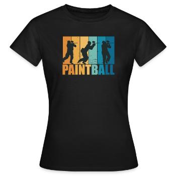 Paintball Paintballer Gotcha Vintage Geschenk - Frauen T-Shirt - Schwarz - Vorne - AI Model Female 172 dark (172cm)