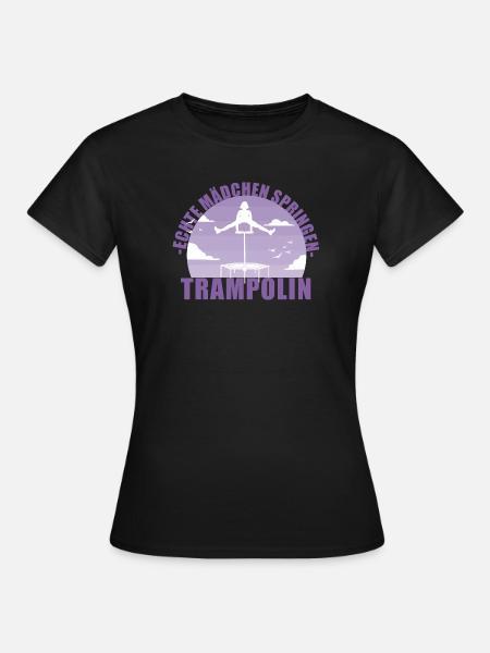 Echte Mädchen springen Trampolin Geschenk - Frauen T-Shirt - Schwarz