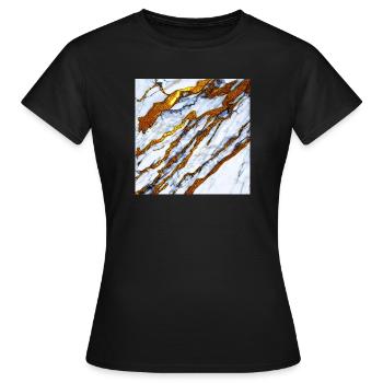 weißer Marmor trifft auf Gold - Frauen T-Shirt - Schwarz - Vorne - AI Model Female 172 dark (172cm)