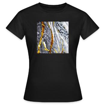 Marmor Gold Textur - Frauen T-Shirt - Schwarz - Vorne - AI Model Female 172 dark (172cm)