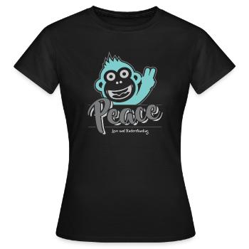Peace love and understanding - Women's T-Shirt - black - Front - AI Model Female 172 dark (172cm)