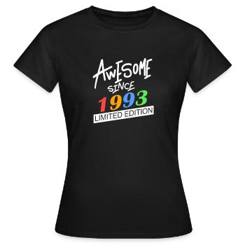 1993 - Jahrgang 1993 - Geburtsjahr 1993 - Frauen T-Shirt - Schwarz - Vorne - AI Model Female 172 dark (172cm)