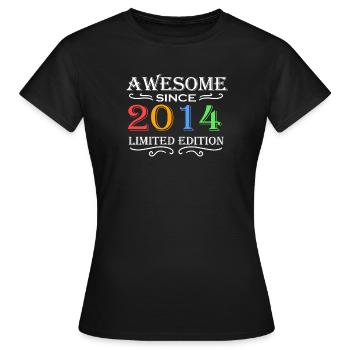 2014 - Jahrgang 2014 - Fantastisch seit 2014 - Frauen T-Shirt - Schwarz - Vorne - AI Model Female 172 dark (172cm)
