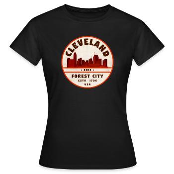 Emblème de la Cleveland Forest City - T-shirt Femme - noir - Devant - AI Model Female 172 dark (172cm)