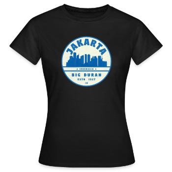 Logo du circuit de la ligne d’horizon de Jakarta Bleu Blanc - T-shirt Femme - noir - Devant - AI Model Female 172 dark (172cm)
