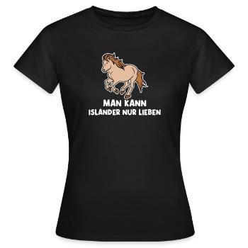 Cool Islandpferde Statement Pferdenarr Galopp - Frauen T-Shirt - Schwarz - Vorne - AI Model Female 172 dark (172cm)
