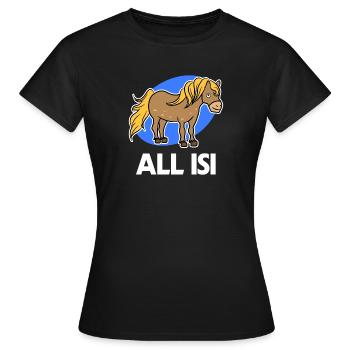 Déclaration de fou de cheval chevaux islandais poney islandais - T-shirt Femme - noir - Devant - AI Model Female 172 dark (172cm)