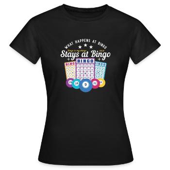 Bingo - ce qui se passe au bingo reste au bingo - T-shirt Femme - noir - Devant - AI Model Female 172 dark (172cm)