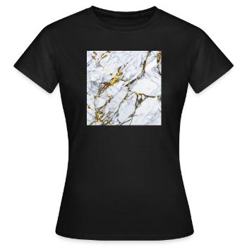 Marmor Weiß Gold Textur - Frauen T-Shirt - Schwarz - Vorne - AI Model Female 172 dark (172cm)