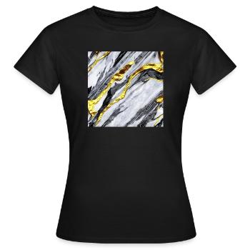 Structure en marbre or - T-shirt Femme - noir - Devant - AI Model Female 172 dark (172cm)